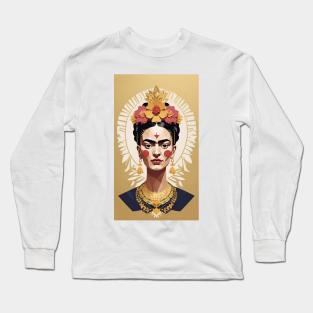 Frida's Golden Muse: Illustration Long Sleeve T-Shirt